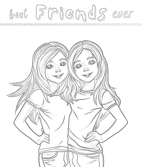 Best Friends Coloring Pages Free Printable Designs