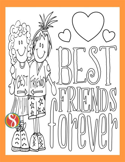 Best Friends Forever Coloring Page