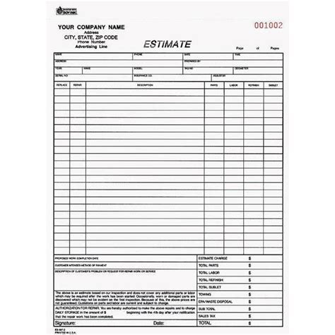 Best Practices for Using a Printable Body Shop Estimate Form Template