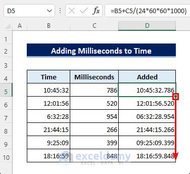 Best practices for milliseconds in Excel