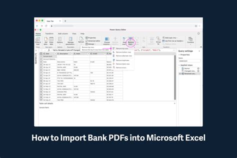 Best practices for importing bank statements into Excel