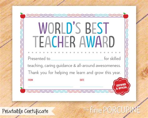 Best Teacher Certificate Design