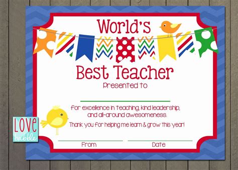 Best Teacher Certificate Design