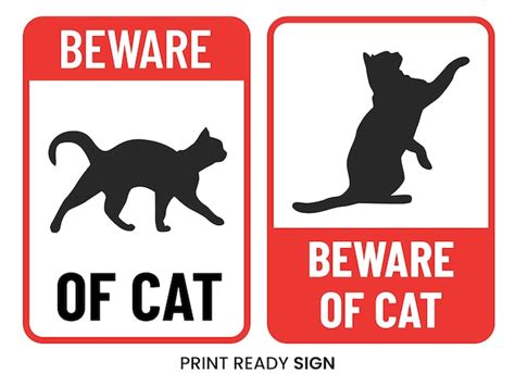 Beware of Cat Sign Print