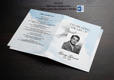 Bi Fold Funeral Program Template 3