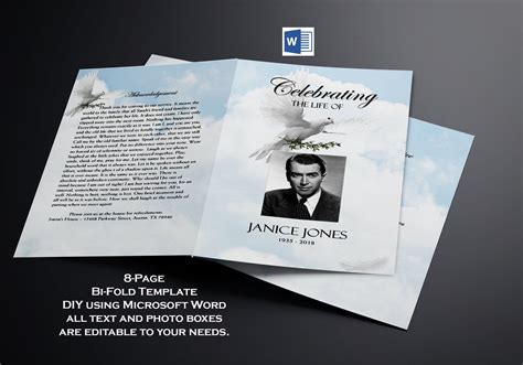 Bi Fold Funeral Program Template 6