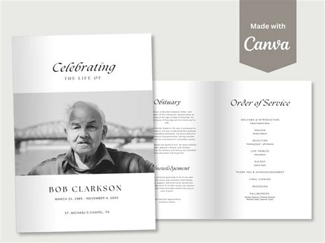 Bi Fold Funeral Program Template 9