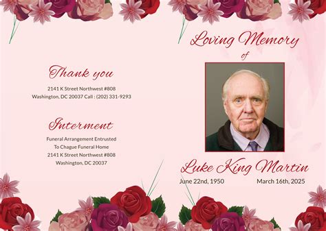 Bi-Fold Obituary Template 10