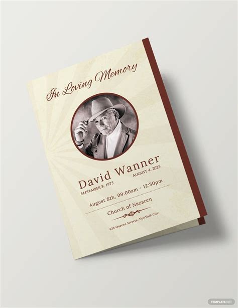 Bi-Fold Obituary Template 2