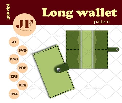 Bi-fold wallet template SVG