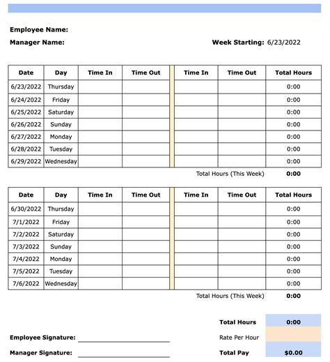 Bi-Weekly Timesheet Template Conclusion