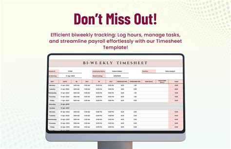 Bi-Weekly Timesheet Template Google Sheets Features