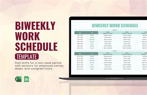 Bi-Weekly Work Schedule Template 5