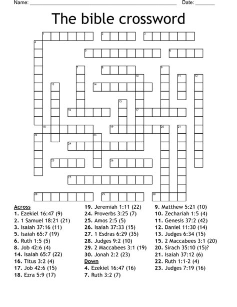 Bible Crossword Puzzles PDF