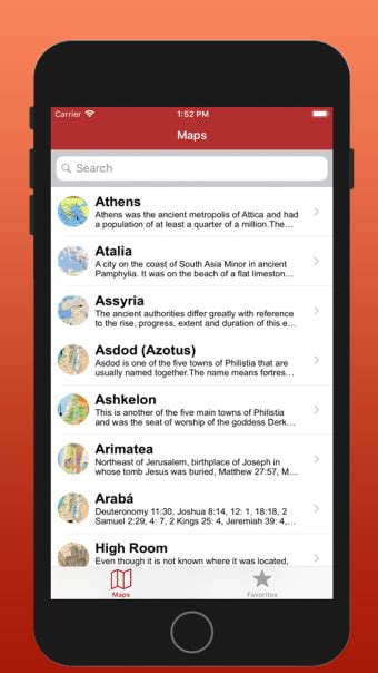 More screenshots of Bible mapping apps