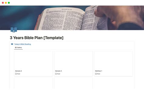 Bible Reading Plan Template in Notion