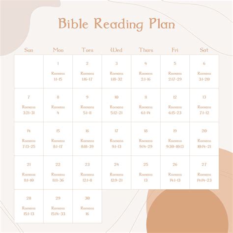 Bible reading plan template