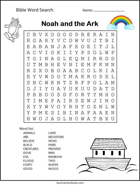 Bible Story Word Searches for Kids