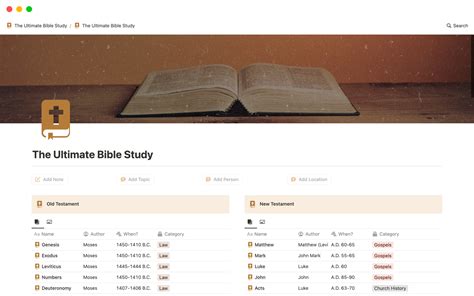 Bible Study Templates in Notion