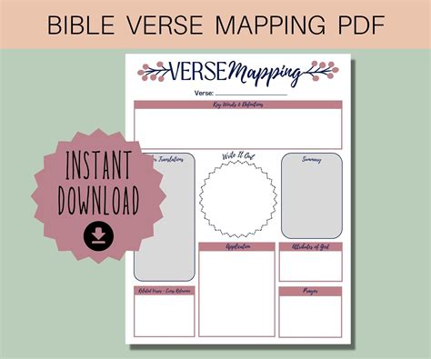 A downloadable Bible verse mapping PDF with various templates and designs