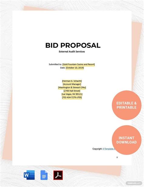 Bid Proposal Template Example 6