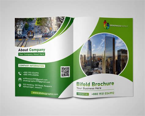 Bi-fold booklet template design example