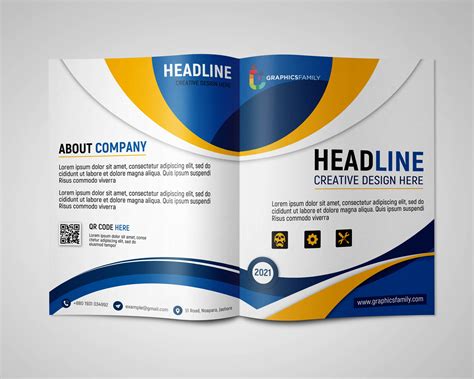 Bi-fold booklet template design example 1