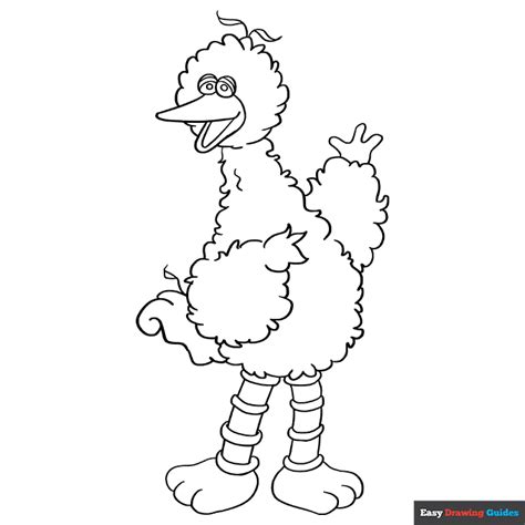 Big Bird coloring page with a sunny day