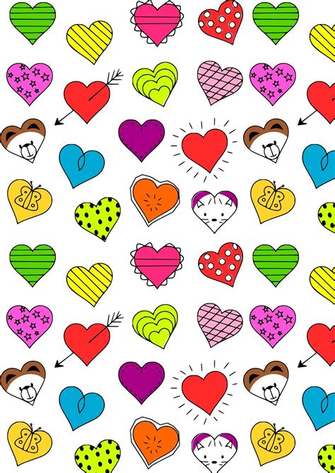 Big heart template printable wrapping paper