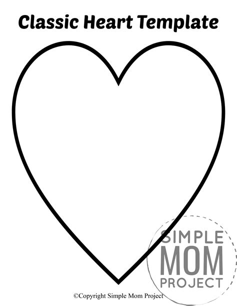 Big heart template printable with geometric design