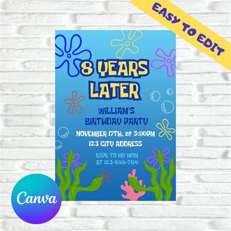 Bikini Bottom Invitation Template