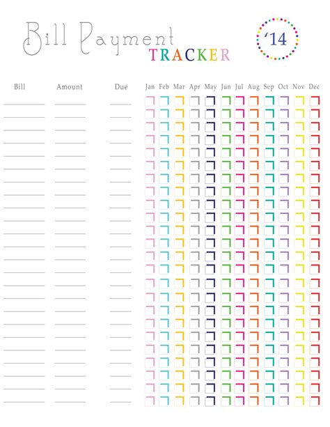 Bill Management Worksheets