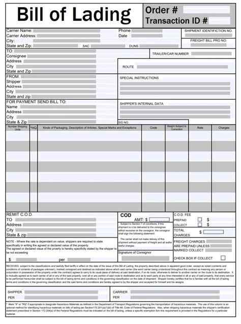 Benefits of Using a Bill of Lading Template