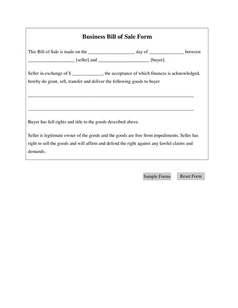 Bill of Sale Template 10