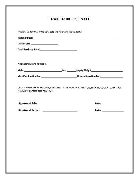 Bill of Sale Template Template