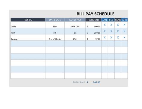 Billing Schedule Template Benefits Excel