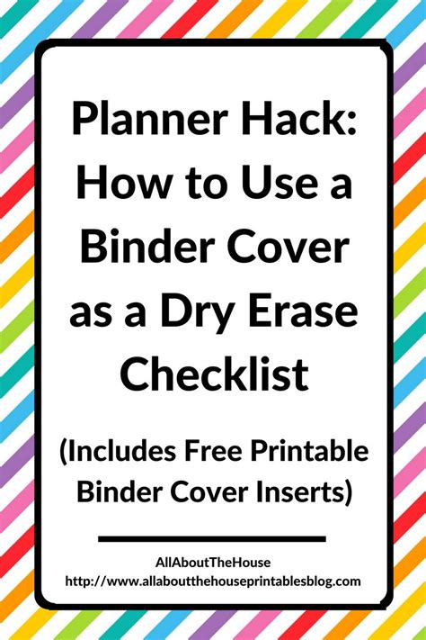 Binder cover hacks