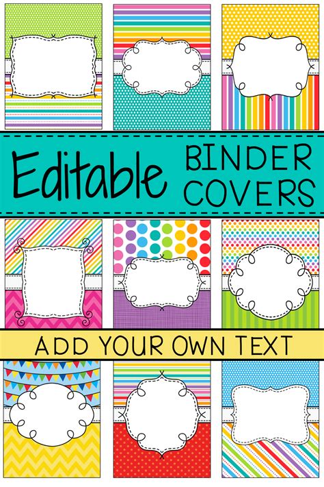 Example of a binder cover page template