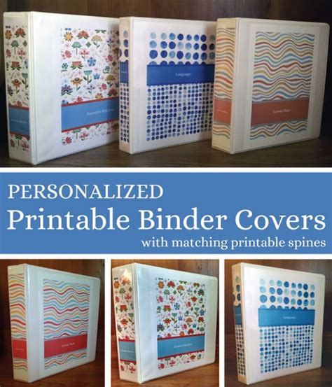 Binder cover templates for personal use, featuring a variety of designs and layouts