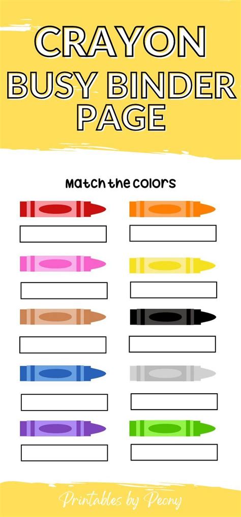 Binder in crayons