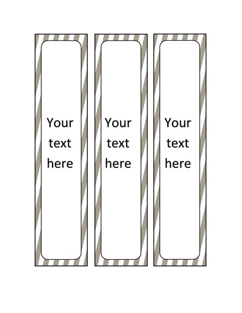 Example of a binder spine label template