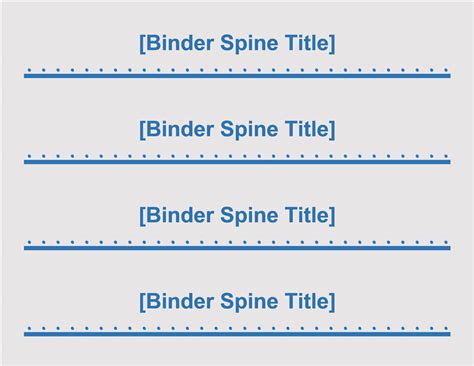 Binder Spine Template Google Docs