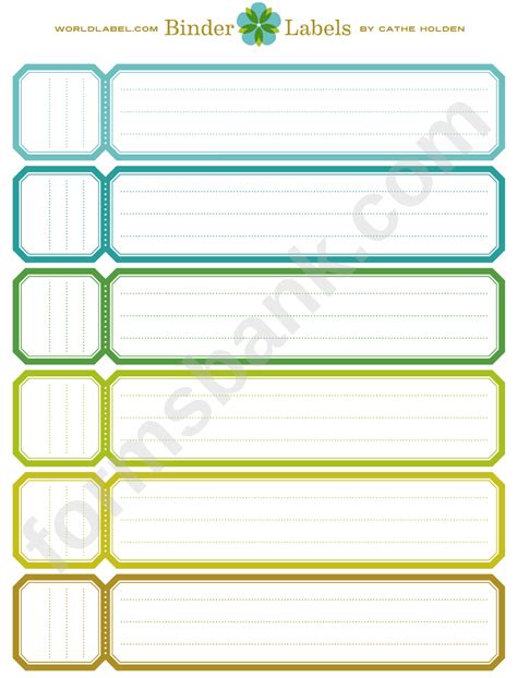 Example of a binder spine template in PDF