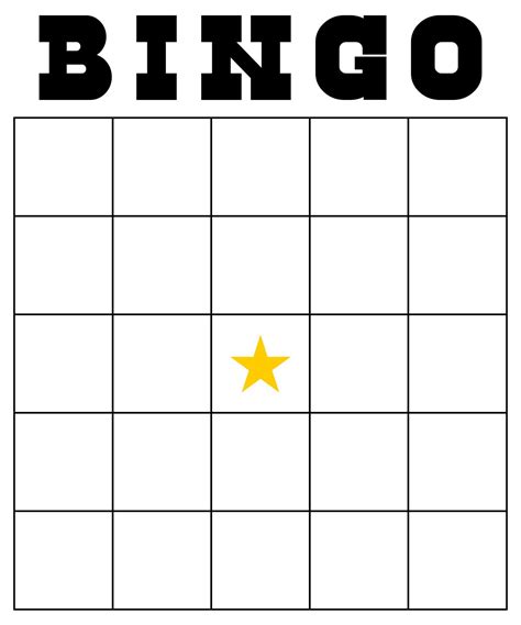 Bingo Board Template Design