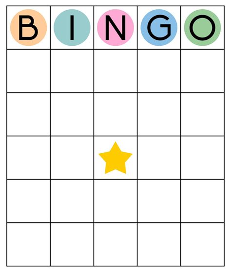 Bingo Card Template 1