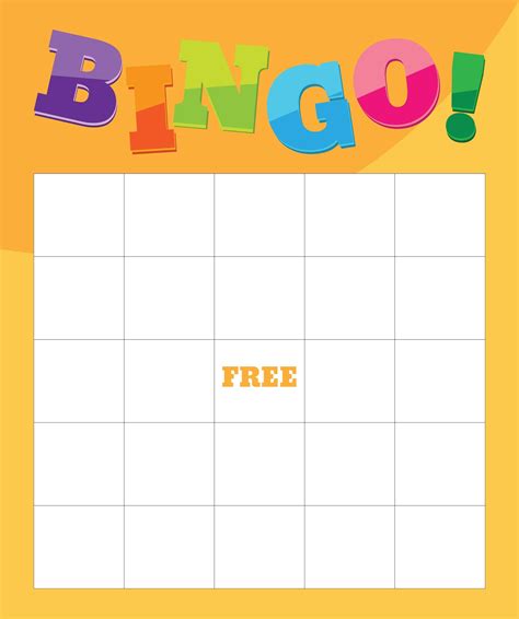 Bingo Card Template 7