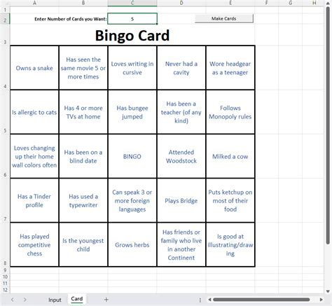 Bingo Ideas for ice breaker games