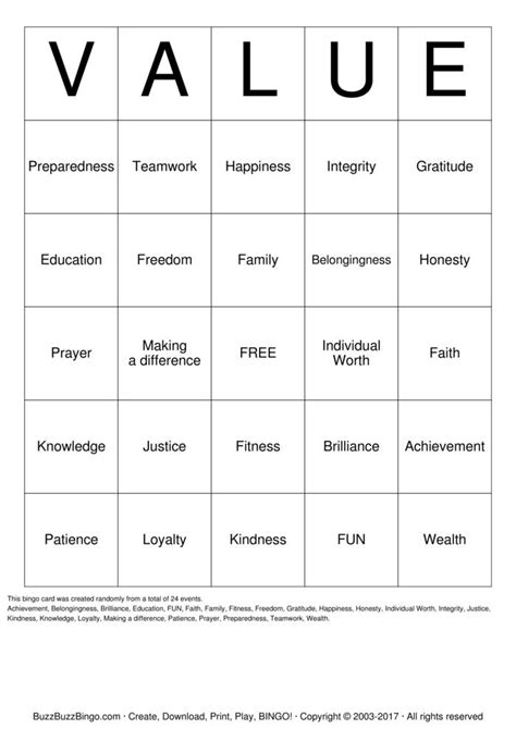 Bingo Template Examples