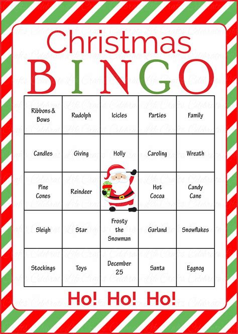 Bingo Template for Holidays