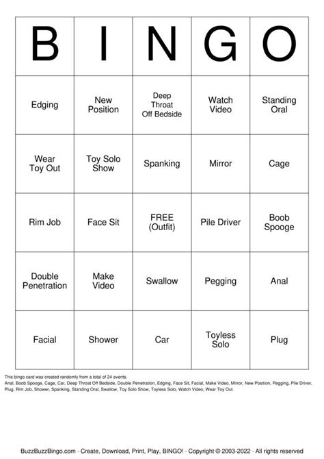 Printing a bingo template